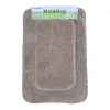 Brown plush rectangular floor mat with soft surface stitching decoration and green label MatRug jute bathroom PVC bathtub mat Item Picture